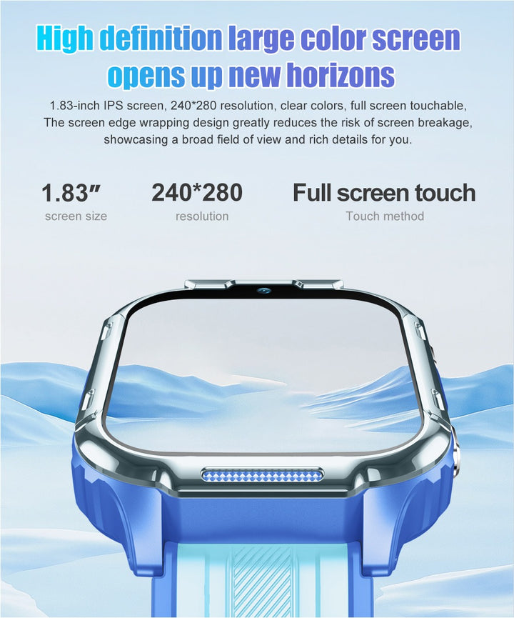 4G Kids Smart Watch with GPS Tracker, Video Call, SOS Safety Alert, WiFi Positioning, Camera, Sleep Monitor & Pedometer – Smartwatch for Boys and Girls