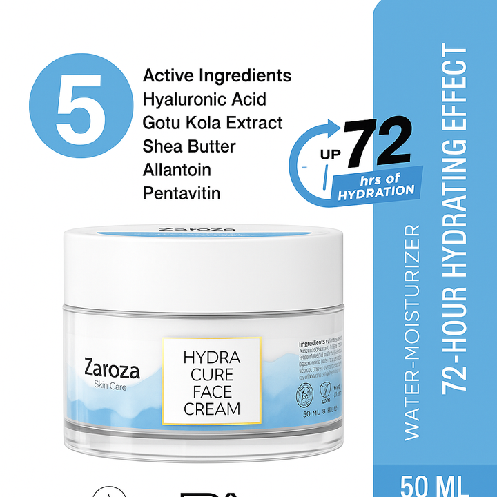 Ultra Deep Moisturizing Face Cream 72 Hour Effect Water Based Allantoin B5 4D Hyaluronic Acid