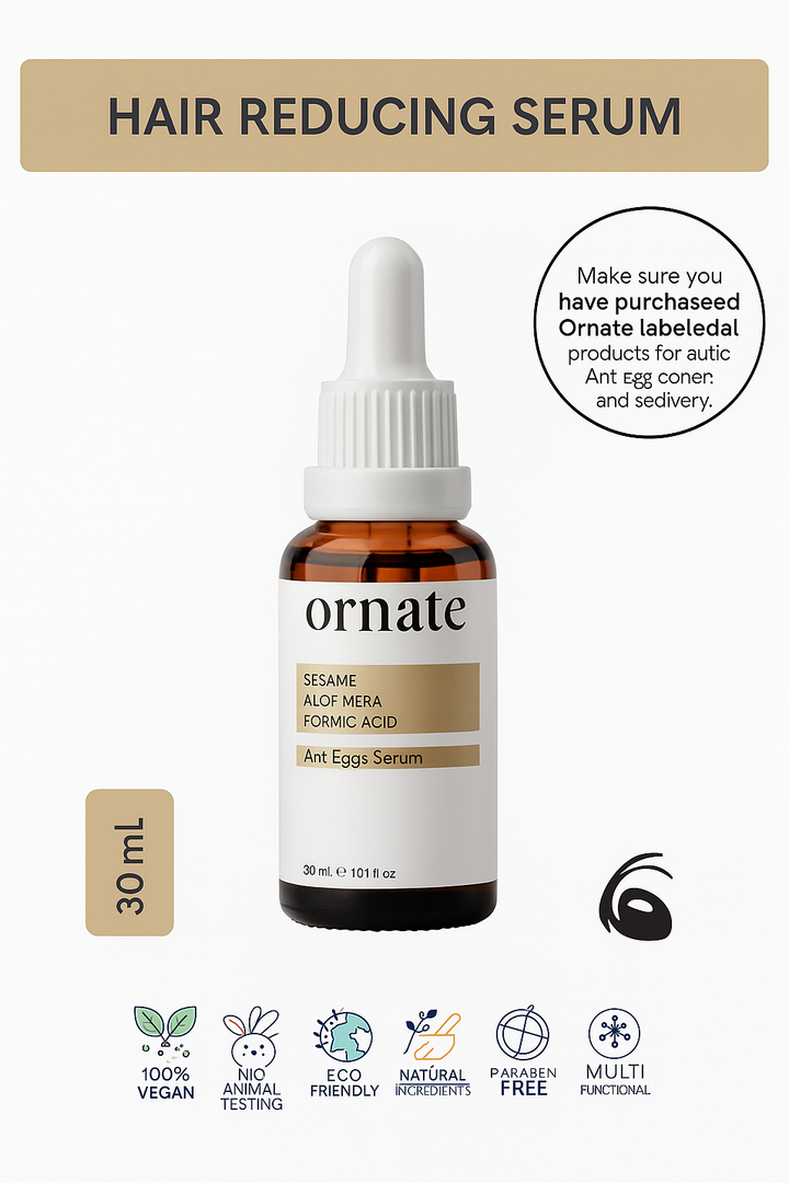 Ant Egg Oil Hair Reduction Serum 30ml – 0.5% Formic Acid & 10% Aloe Vera