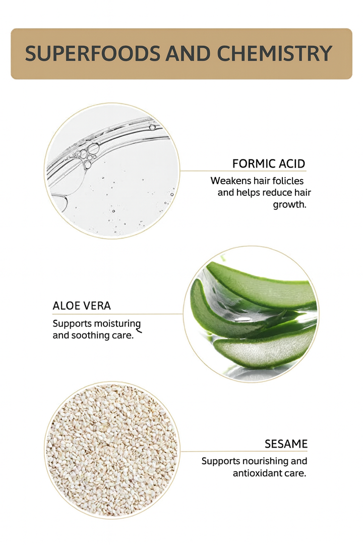 Ant Egg Oil Hair Reduction Serum 30ml – 0.5% Formic Acid & 10% Aloe Vera