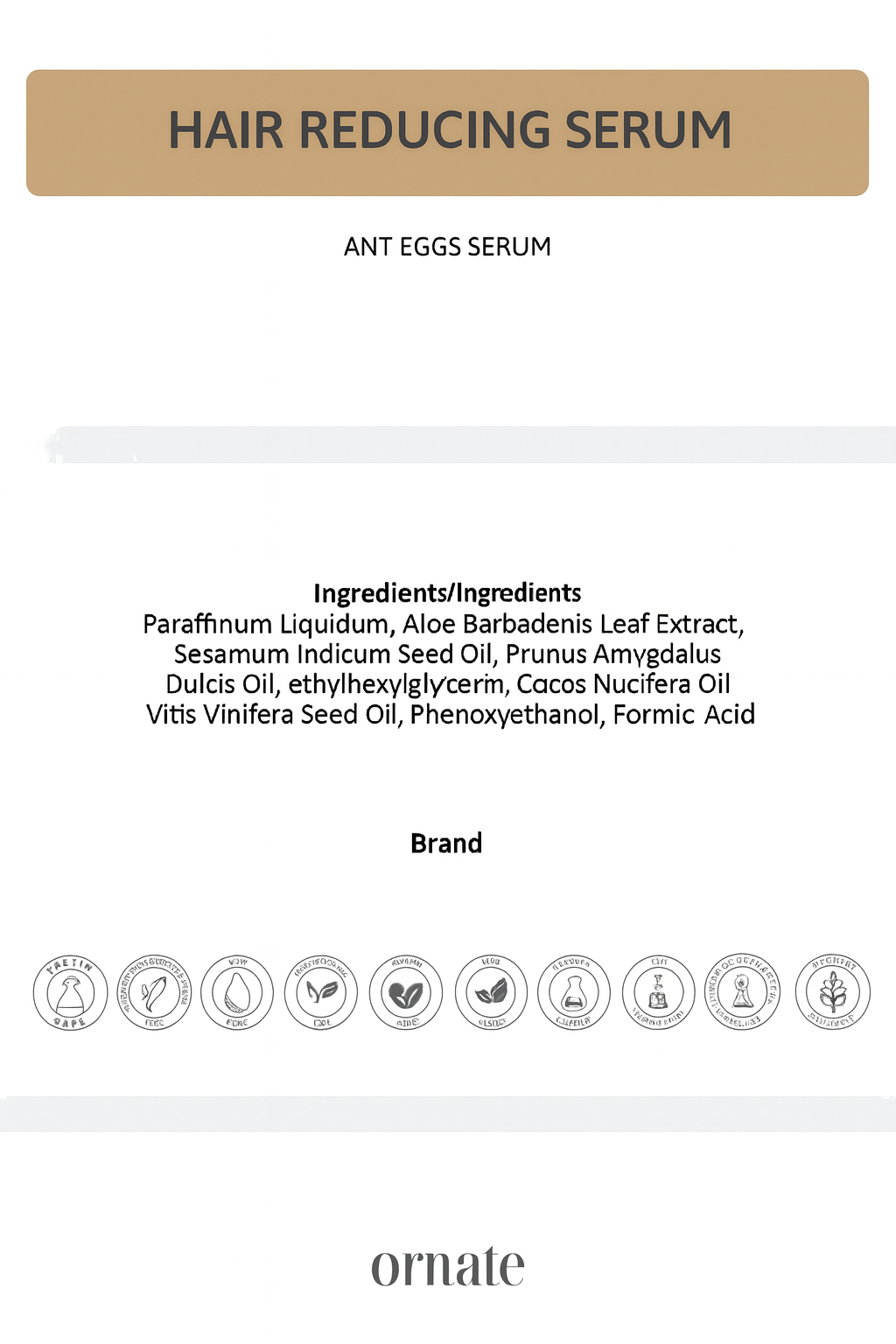 Ant Egg Oil Hair Reduction Serum 30ml – 0.5% Formic Acid & 10% Aloe Vera