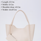 Cream SHK108 faux leather women hand and shoulder bag with wallet and makeup bag