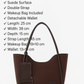 Brown suede SHK108 women hand and shoulder bag with wallet and makeup bag