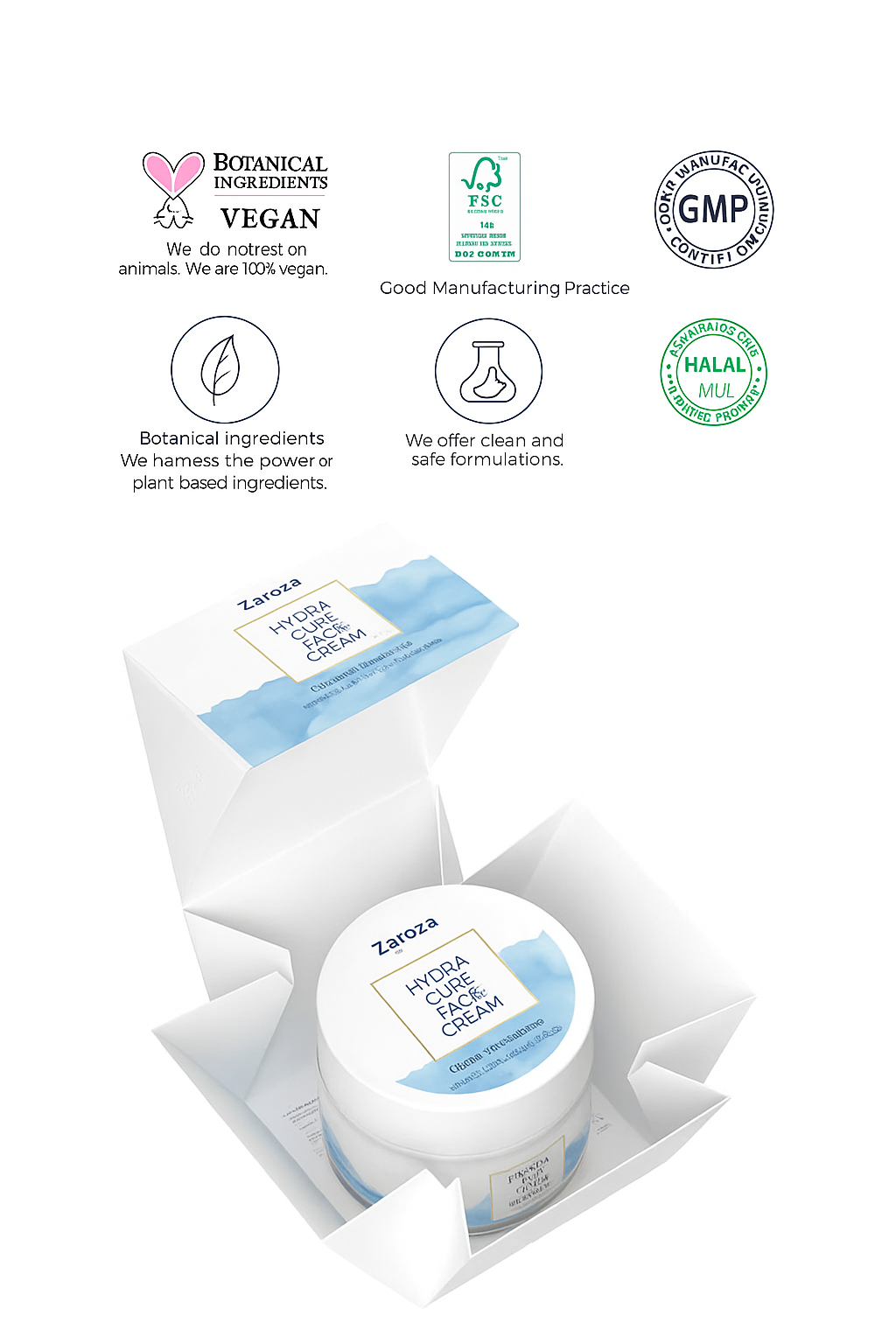 Ultra Deep Moisturizing Face Cream 72 Hour Effect Water Based Allantoin B5 4D Hyaluronic Acid