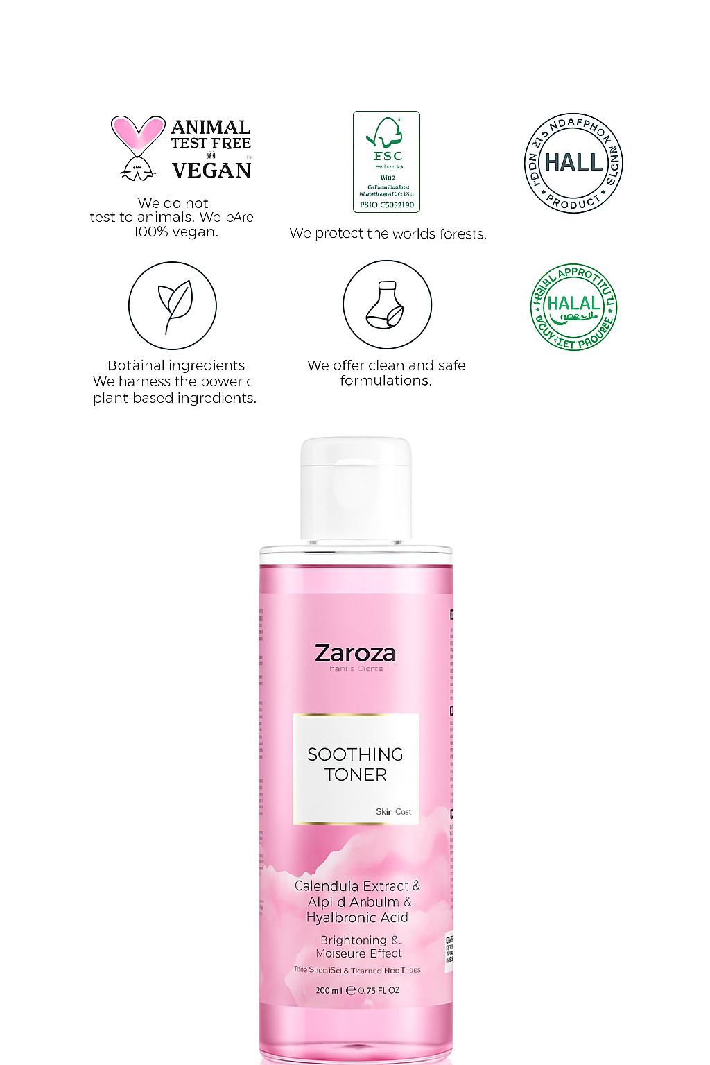 Pink Tonic Brightening Purifying and Moisturizing Toner Arbutin Soothing Toner 200 ml