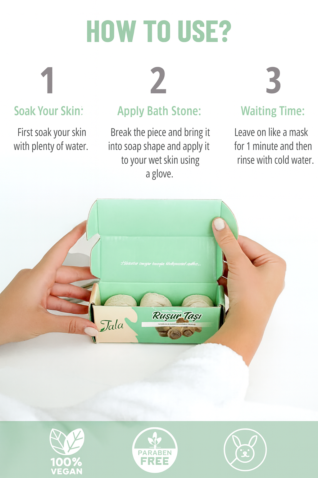 Rassoul Exfoliating Stone Whitening Body & Face Peeling Set (6 Pieces Iranian Hammam Stone)