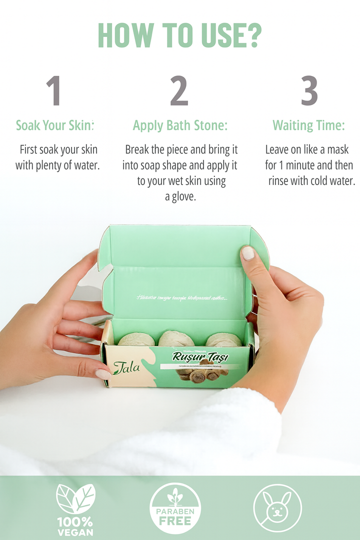 Rassoul Exfoliating Stone Whitening Body & Face Peeling Set (6 Pieces Iranian Hammam Stone)