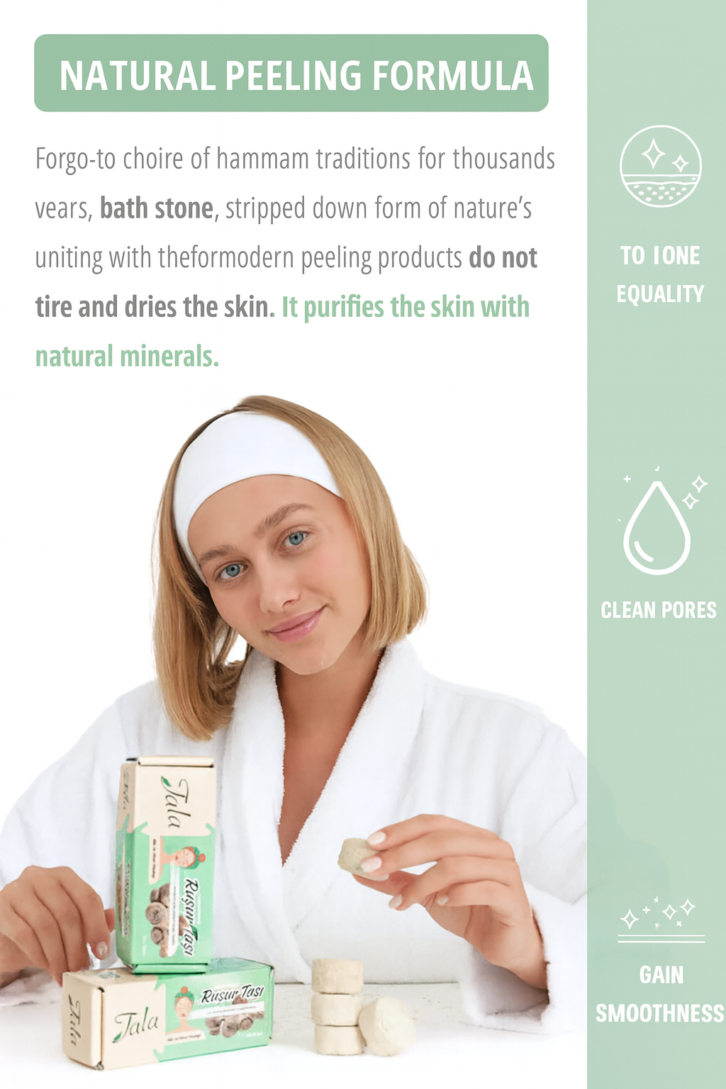 Rassoul Exfoliating Stone Whitening Body & Face Peeling Set (6 Pieces Iranian Hammam Stone)