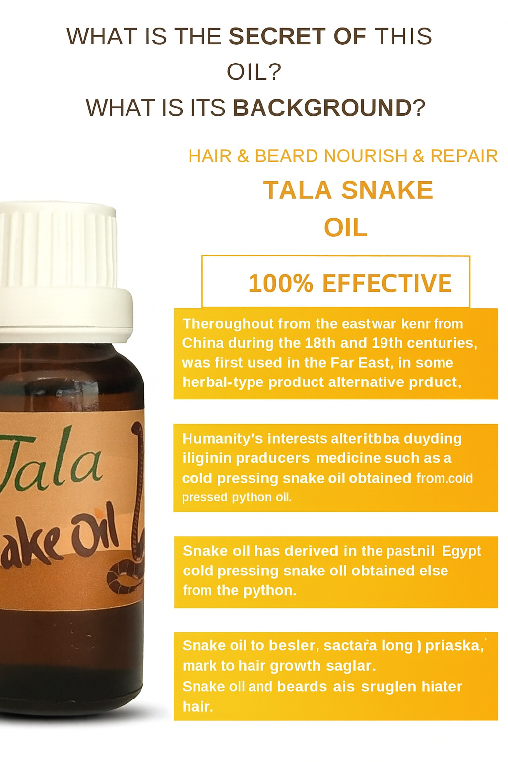 Snake Oil Hair Loss Prevention Nourishing and Repairing Hair Care Oil 20 Ml