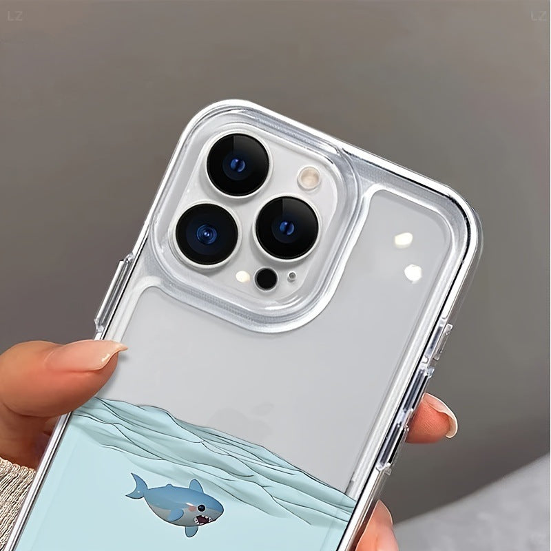 Underwater Shark Phone Case for Apple Models with Transparent TPU Shell