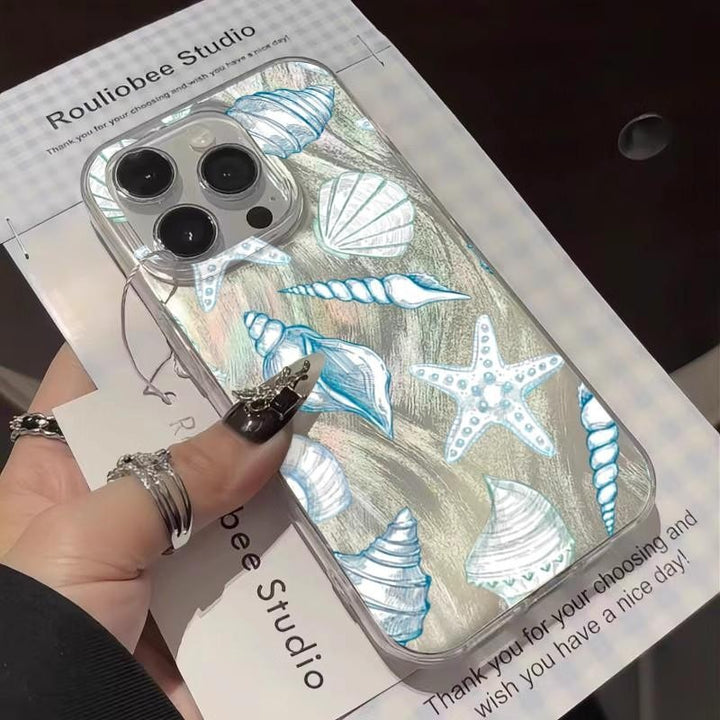 Starfish Turtle Phone Case for Apple Devices with Shell Design