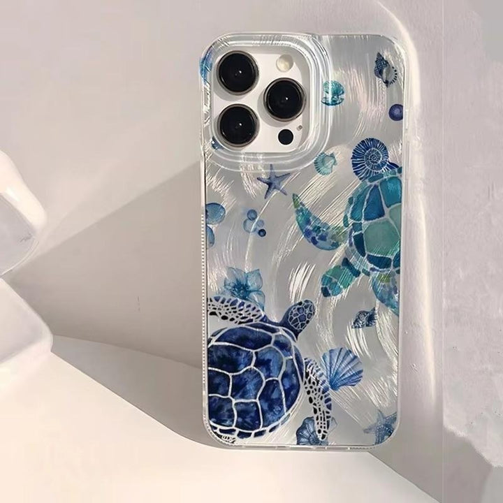 Starfish Turtle Phone Case for Apple Devices with Shell Design
