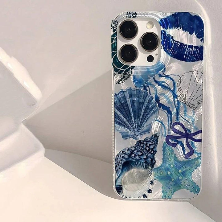 Starfish Turtle Phone Case for Apple Devices with Shell Design