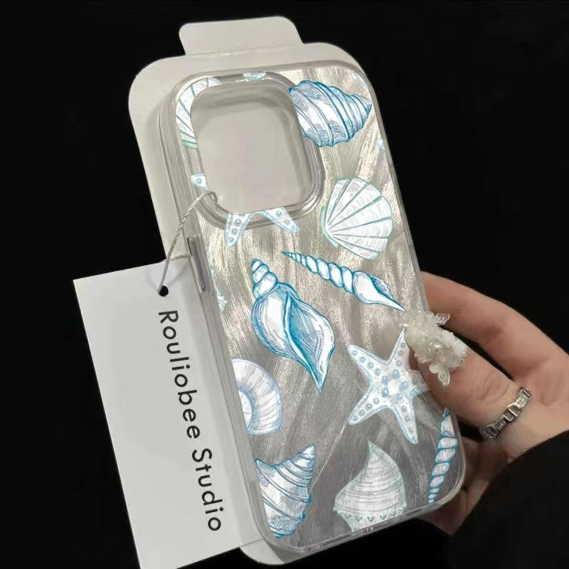 Starfish Turtle Phone Case for Apple Devices with Shell Design