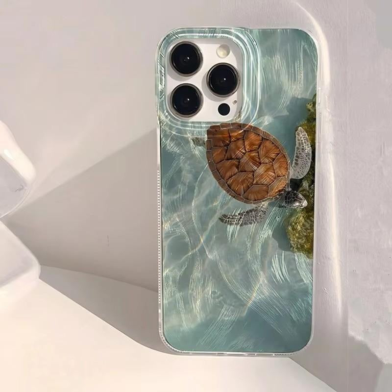 Starfish Turtle Phone Case for Apple Devices with Shell Design