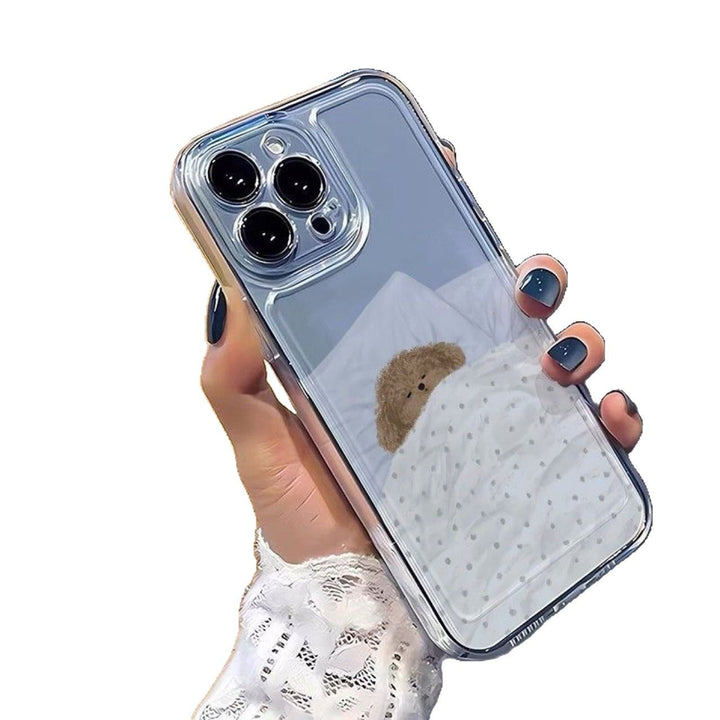 Space Shell Sleeping Cat and Puppy Pattern TPU Phone Case for Apple