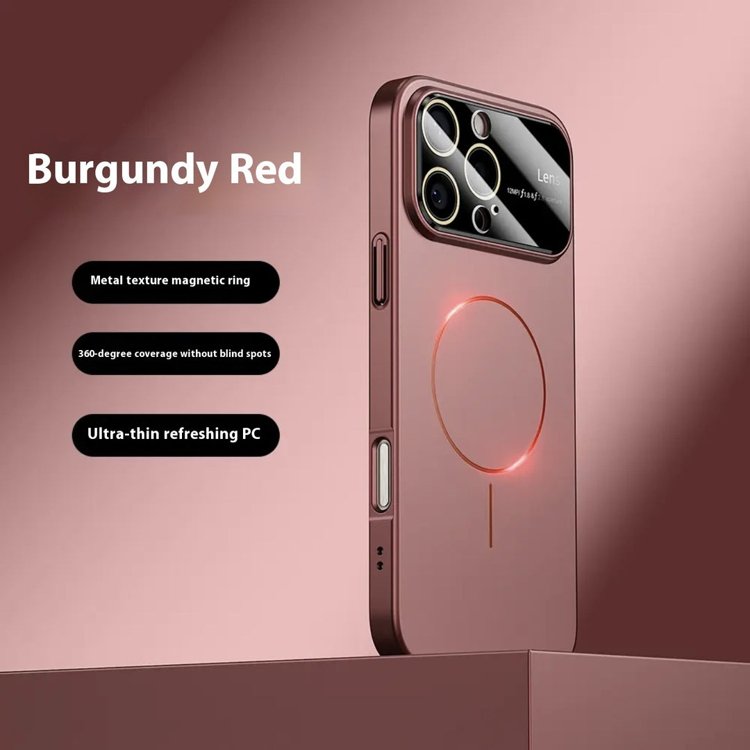 Cirkulär magnetisk telefonfodral med stort fönster frostad design i olika färger