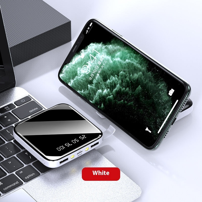 Mirror Mini Power Bank with Compact Power Supply and 10000mAh Battery