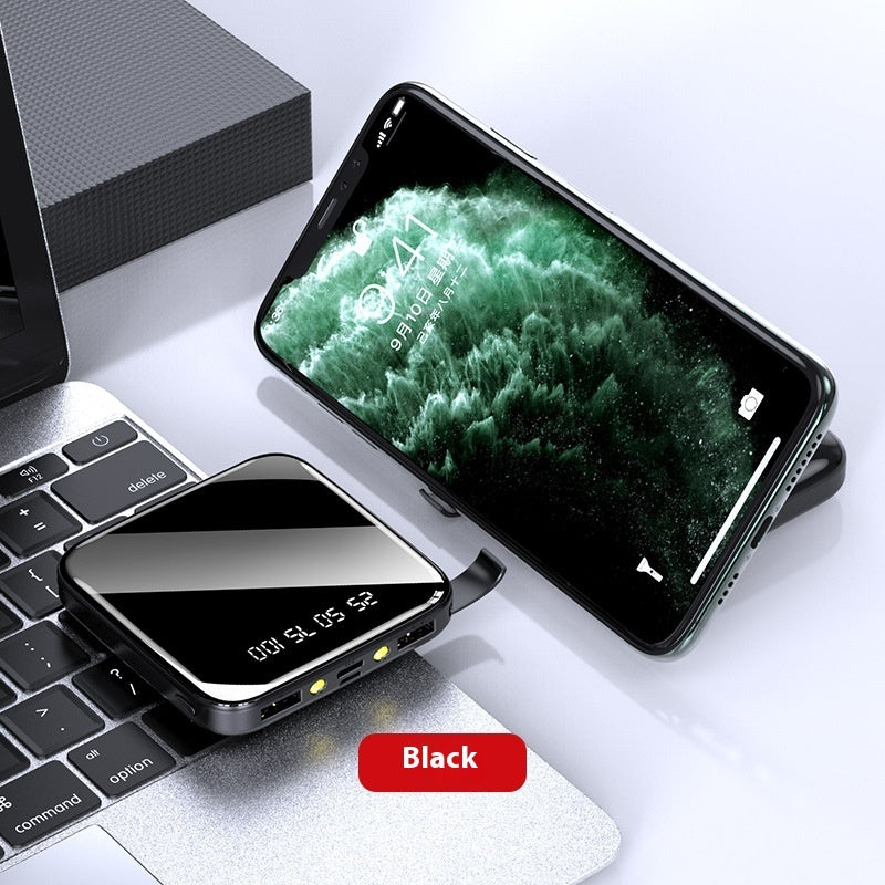 Mirror Mini Power Bank with Compact Power Supply and 10000mAh Battery