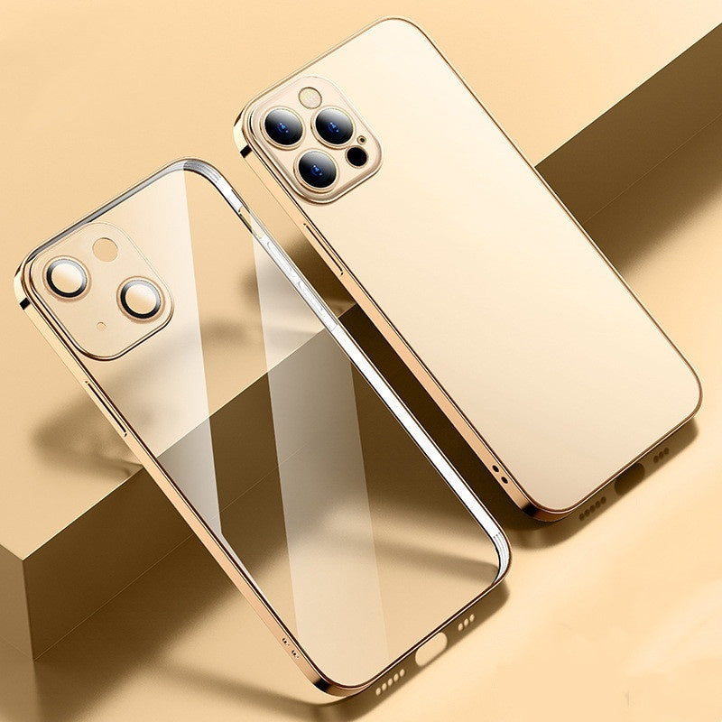 Lila elektropläterad transparent TPU-telefonfodral för Apple-smartphones