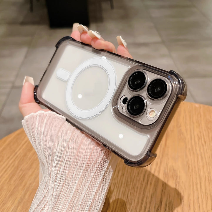 Transparent Airbag Phone Case with Magnetic Suction and Shockproof Features