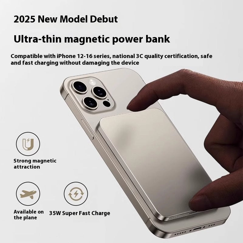 Magnetic Wireless Power Bank with 10000mAh Capacity and Creative Design