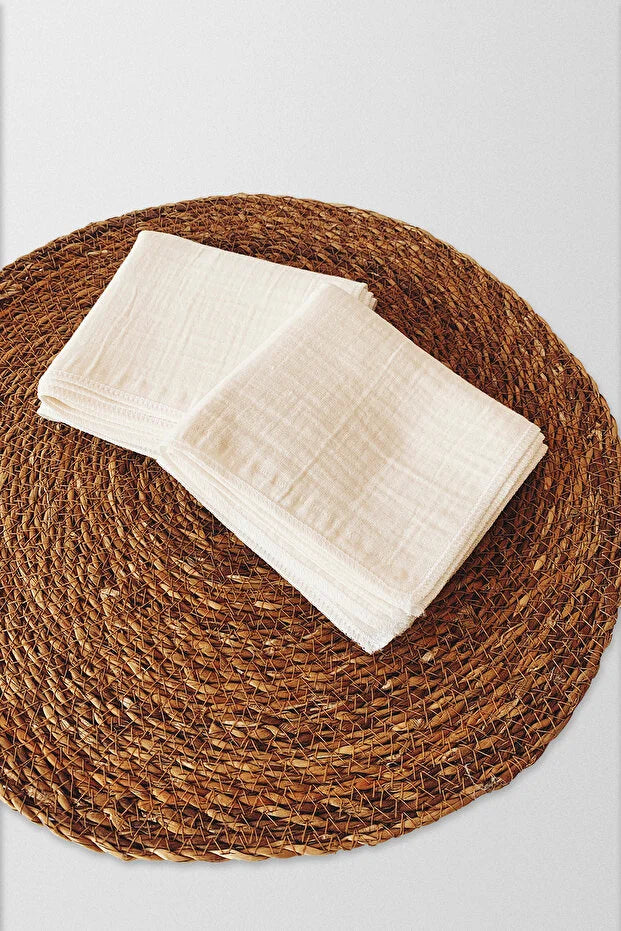 10-Pack Muslin Baby Mouth Wipes 100% Cotton Soft Baby Cloths Natural Ecru Newborn Burp Cloth Set