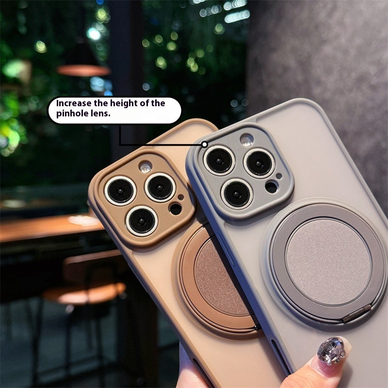 Frosted Magnetic Rotating Phone Case with Shockproof and Anti-Fall Features