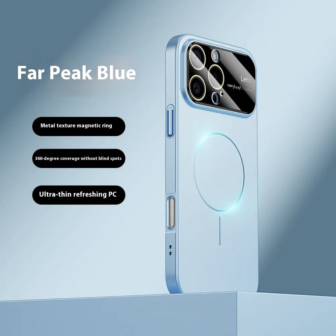 Cirkulär magnetisk telefonfodral med stort fönster frostad design i olika färger