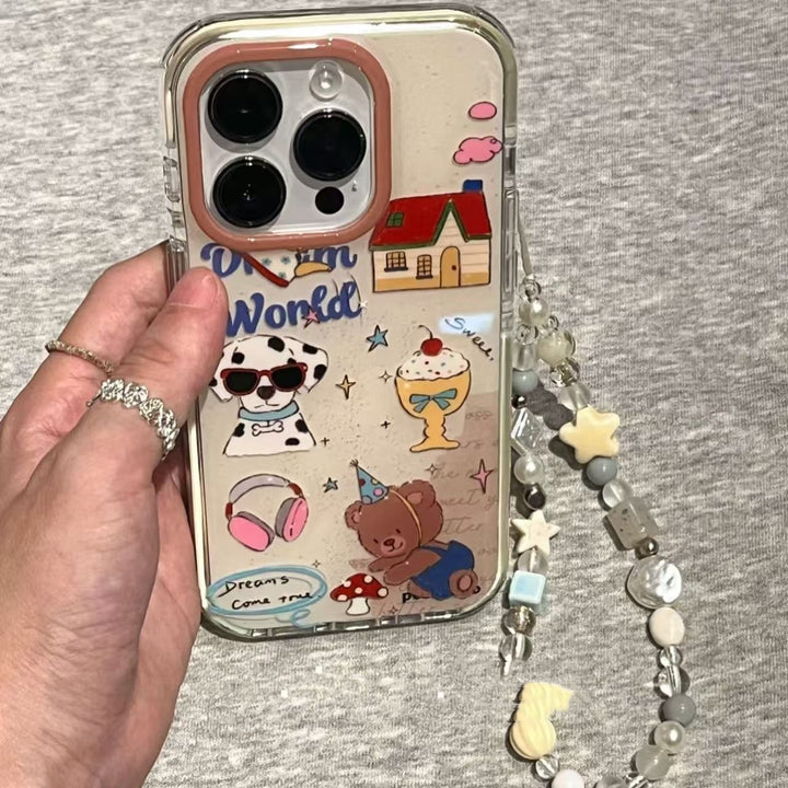Retro Cute Dog Phone Case with Cute Dog Party Design for iPhone