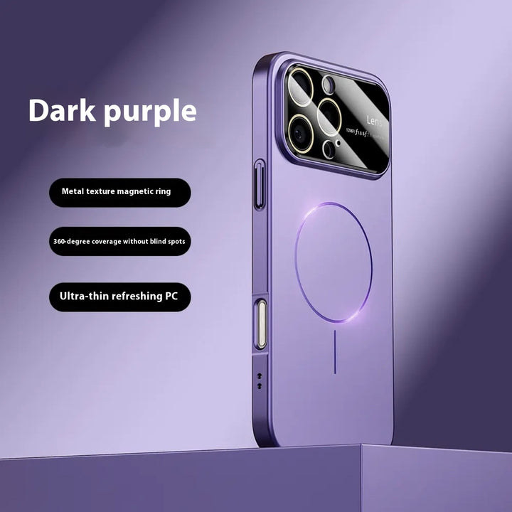 Cirkulär magnetisk telefonfodral med stort fönster frostad design i olika färger