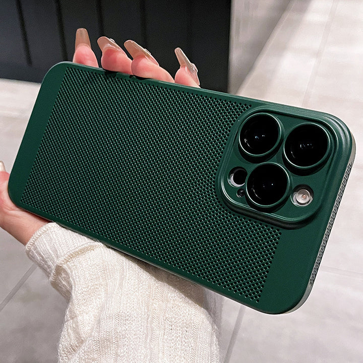 Ultra-thin breathable phone case with lens protector for iPhone models