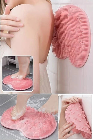 Suction Cup Silicone Bath Brush Foot Massage Pad Back Scrubber Body Washing Loofah