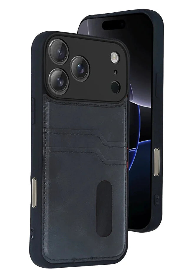 iPhone 17 Pro Max Leather Wallet Case with Card Slots PU Flip Cover Magnetic Closure Shockproof Protective Phone Case