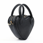 Black Heart Shaped Faux Leather Zipper Bag Single Compartment Hand Arm and Shoulder Bag