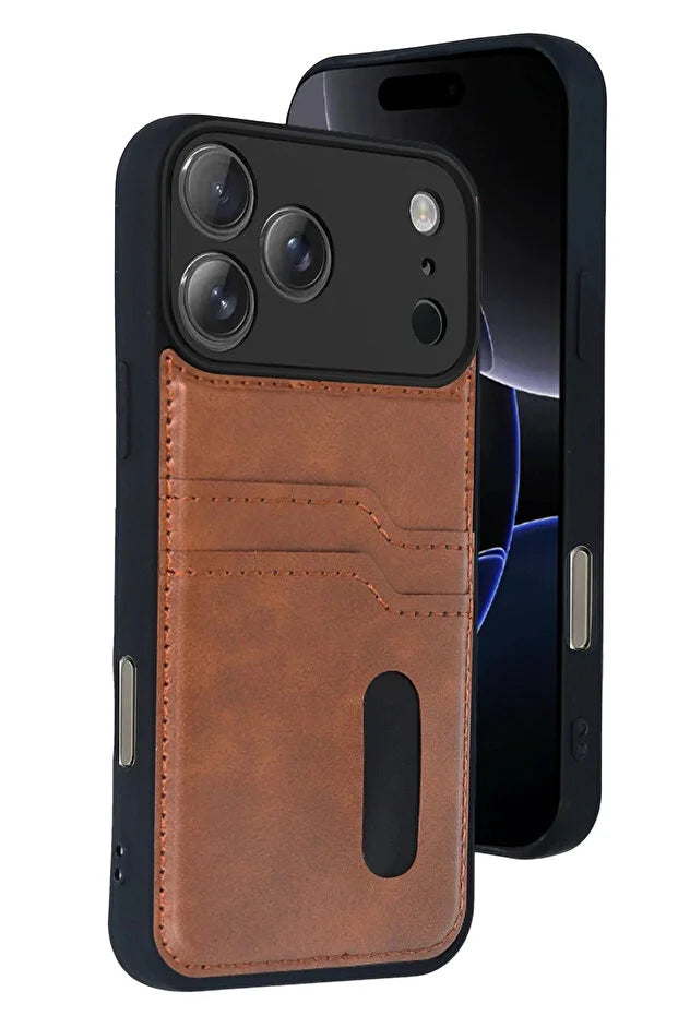 iPhone 17 Pro Max Leather Wallet Case with Card Slots PU Flip Cover Magnetic Closure Shockproof Protective Phone Case