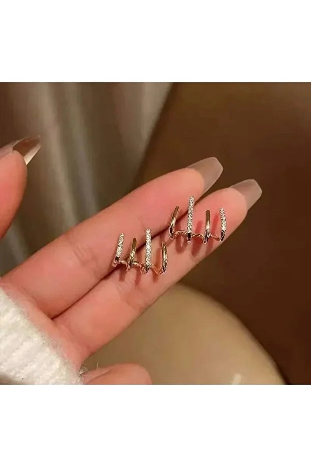 Multi Zircon Stone Earrings for Women – Dainty Sparkling Elegant Jewelry