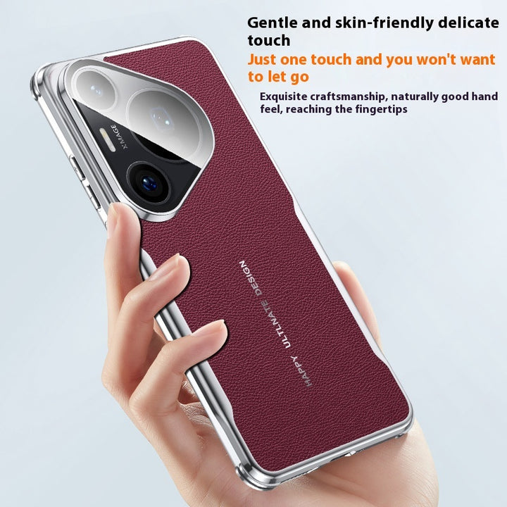 Blade Plain Leather Phone Cases in Wine Red Snowland White and Yandan Black