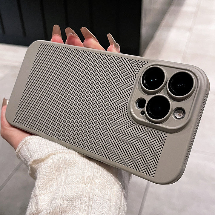 Ultra-thin breathable phone case with lens protector for iPhone models