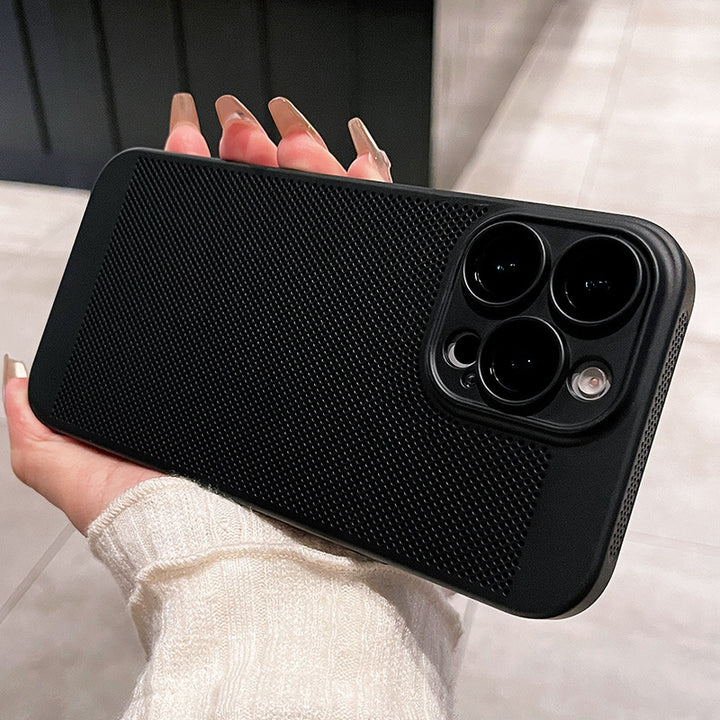 Ultra-thin breathable phone case with lens protector for iPhone models