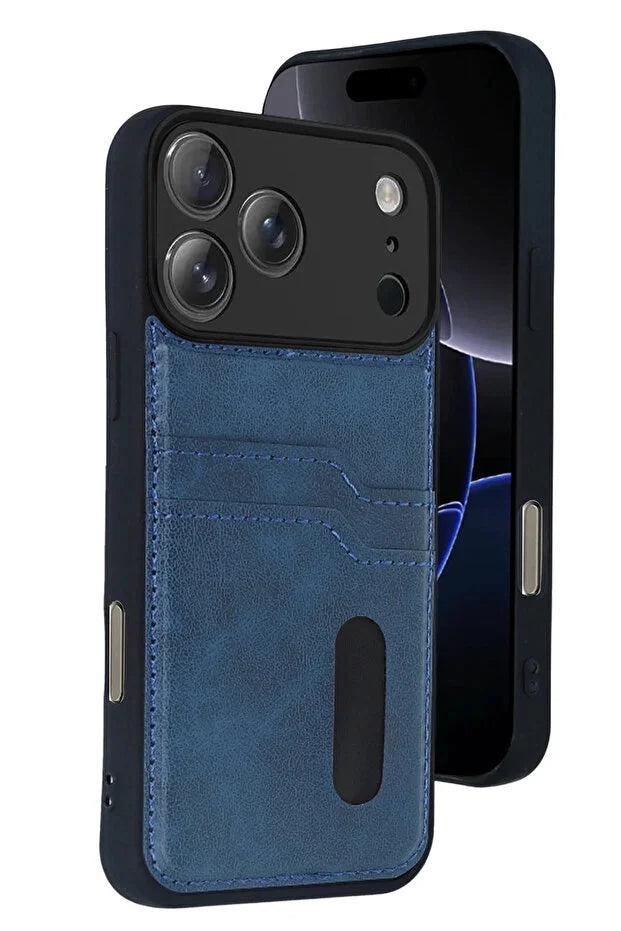 iPhone 17 Pro Max Leather Wallet Case with Card Slots PU Flip Cover Magnetic Closure Shockproof Protective Phone Case