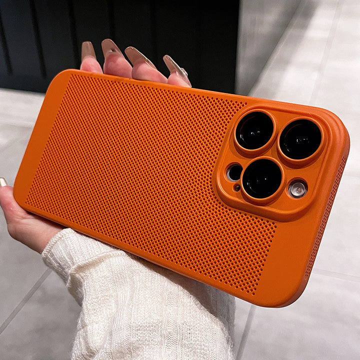 Ultra-thin breathable phone case with lens protector for iPhone models