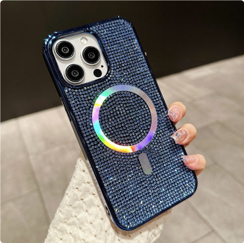 Diamond Magnetic Phone Case with Rhinestone Electroplating in Multiple Colors