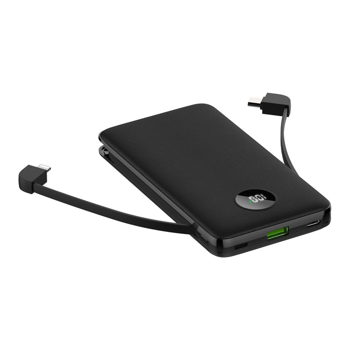 Powerbank med snabbladdning och digital display i flera färger