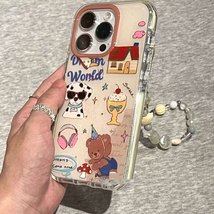 Retro Cute Dog Phone Case with Cute Dog Party Design for iPhone