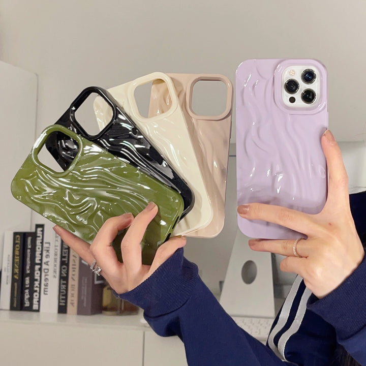 Ins Solid Color Water Ripple TPU Phone Cases for iPhone 17 Series