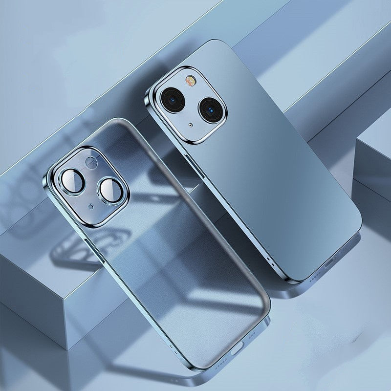 Lila elektropläterad transparent TPU-telefonfodral för Apple-smartphones