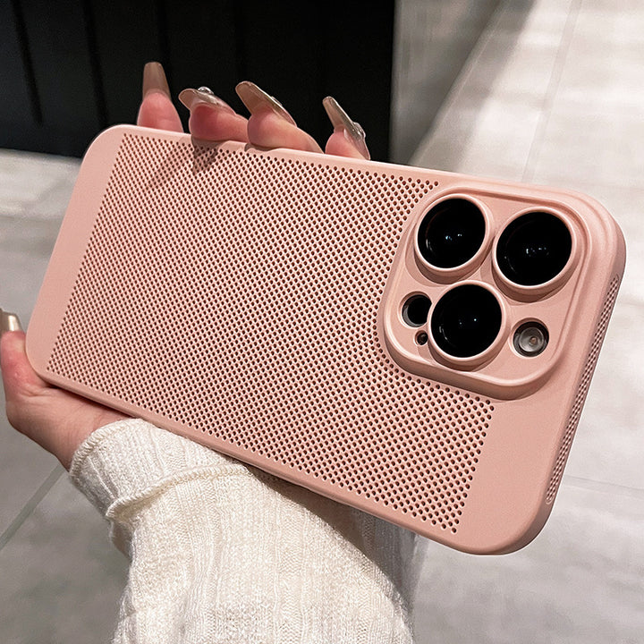 Ultra-thin breathable phone case with lens protector for iPhone models