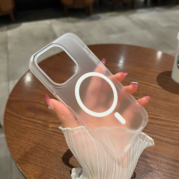 Ice Mist Magnetic Phone Case with Shockproof and Anti-Fingerprint Features