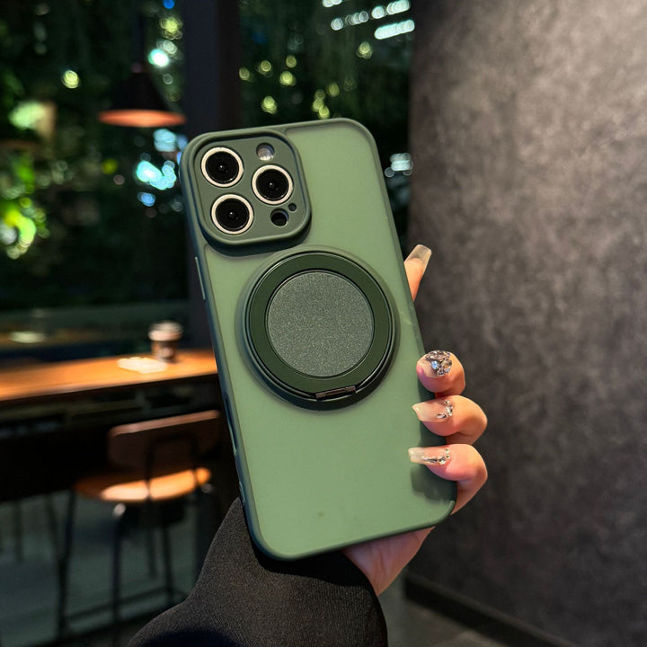 Frosted Magnetic Rotating Phone Case with Shockproof and Anti-Fall Features